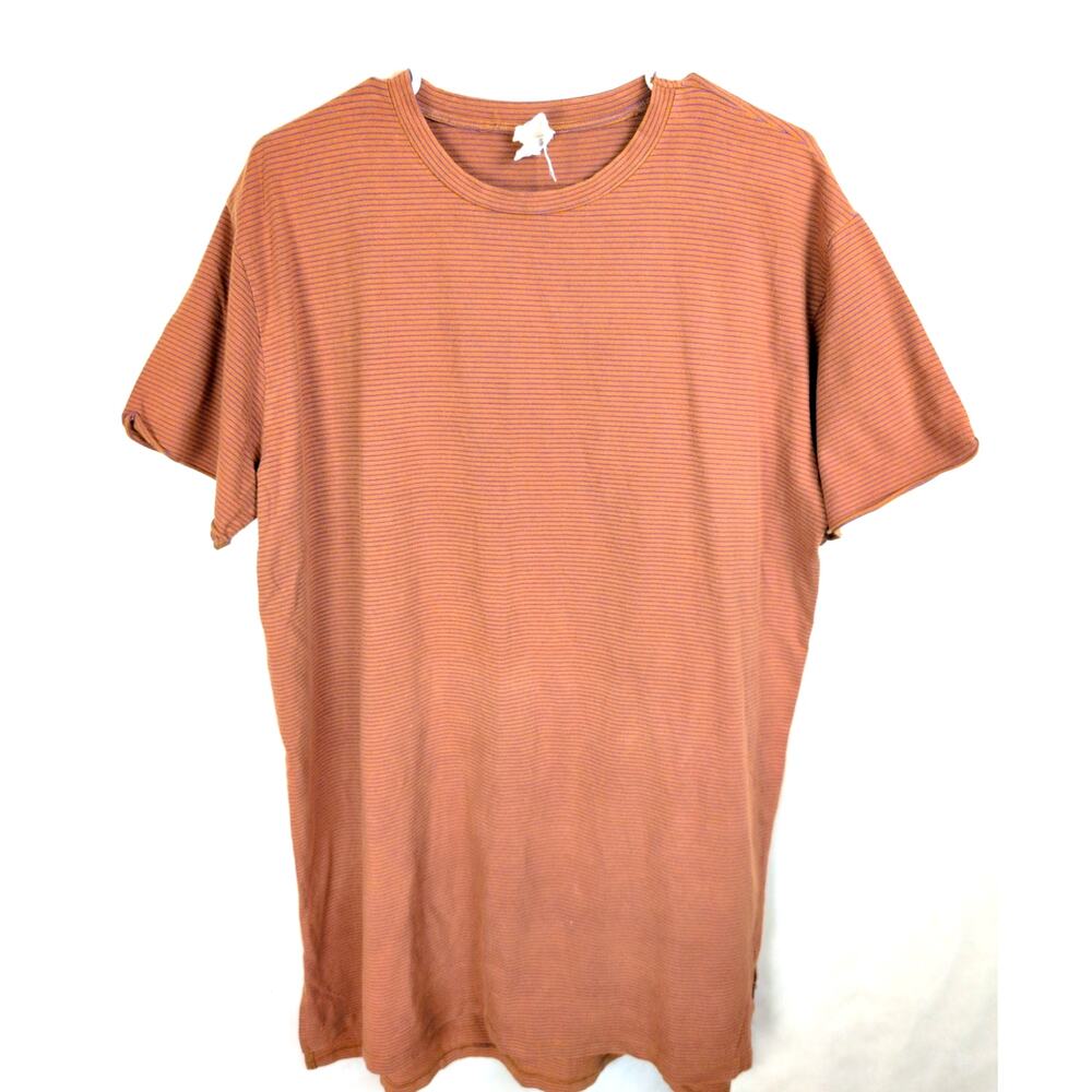 Natural Life brown purple striped tshirt dress Size M/L Classic Casual Summer
